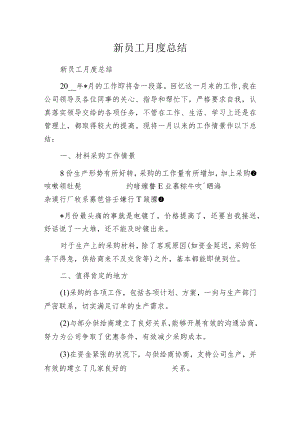 新员工月度总结.docx