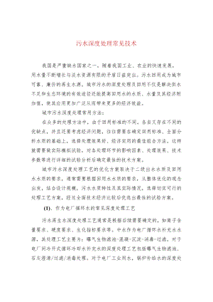 污水深度处理常见技术.docx