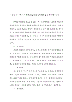 开展全区“九小”场所和沿街门店消防安全大排查工作.docx
