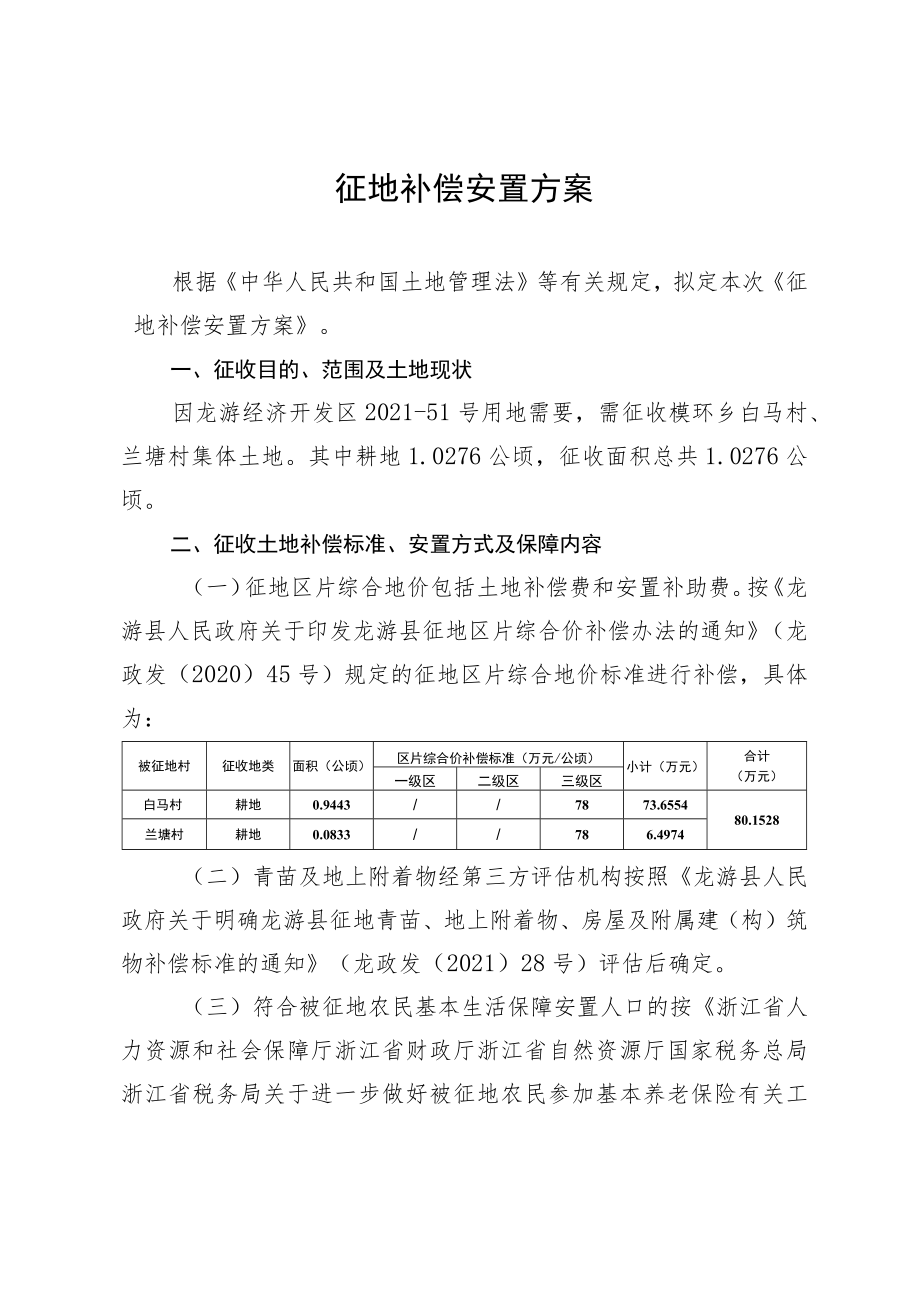 征地补偿安置方案.docx_第1页