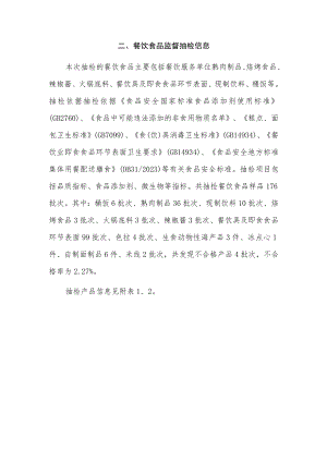 餐饮食品监督抽检信息.docx