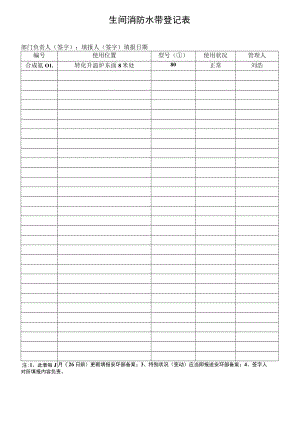 车间消防水带登记表（样表11）.docx
