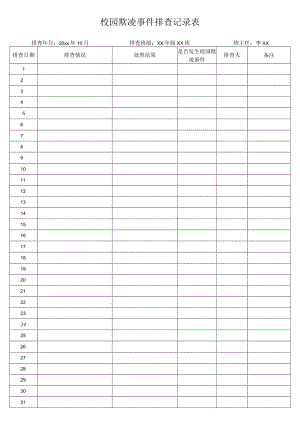 校园欺凌事件排查记录表.docx