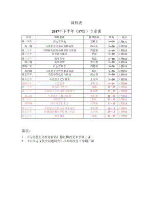 课程017年下半年17级专业课.docx
