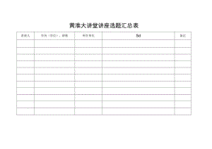 黄淮大讲堂讲座选题汇总表.docx
