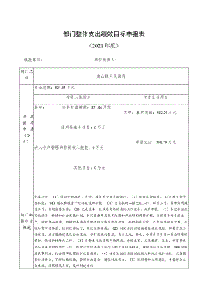 部门整体支出绩效目标申报021年度.docx