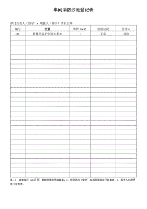 车间消防沙池登记表（样表12）.docx