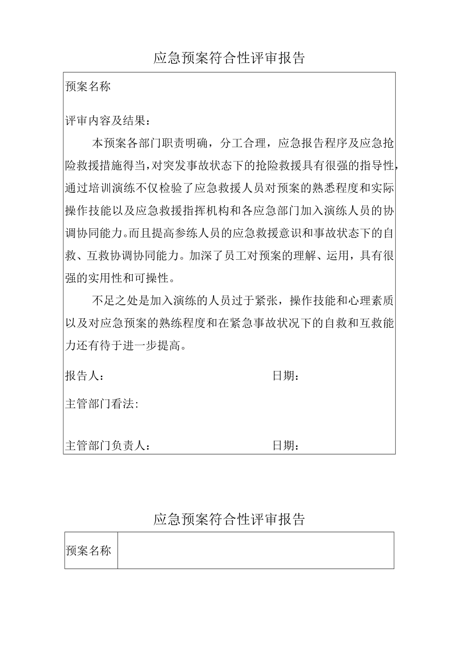 应急预案符合性评审报告模板（6页）.docx_第1页