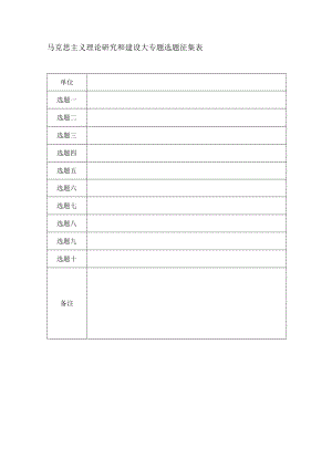 马克思主义理论研究和建设大专题选题征集表.docx