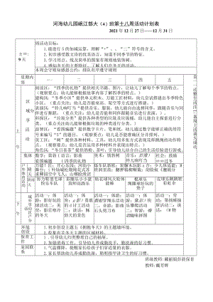 河海幼儿园岷江部大4班第十八周活动计划表.docx