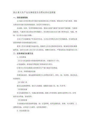 防止重大生产安全事故发生自然灾害应急预案.docx