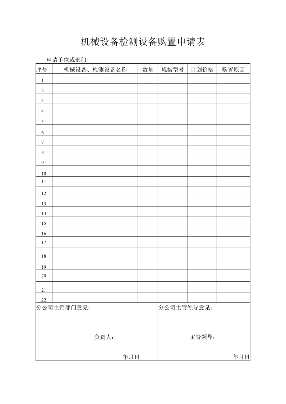 机械设备检测设备购置申请表.docx_第1页