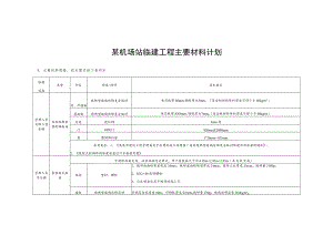 某机场站临建工程主要材料计划.docx