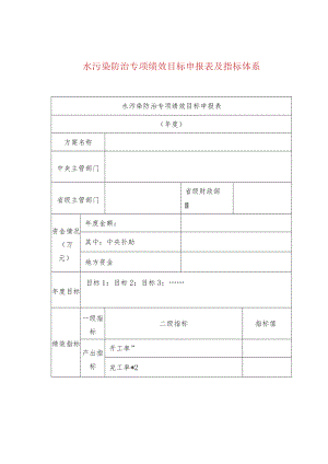 水污染防治专项绩效目标申报表及指标体系.docx