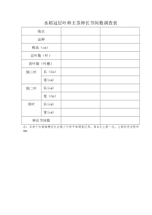 水稻冠层叶和主茎伸长节间数调查表.docx