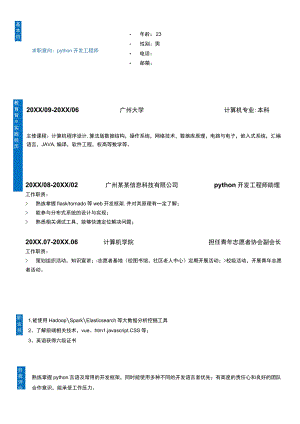 无经验Python开发工程师实用简历.docx