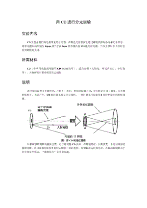 用CD进行分光实验实验内容.docx