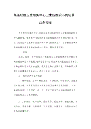 某某社区卫生服务中心卫生院医院不同场景应急预案.docx
