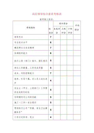 高层领导综合素质考核表.docx
