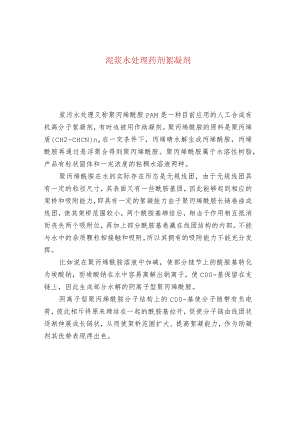 泥浆水处理药剂絮凝剂.docx