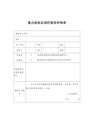 重点副食品调控基地申报表.docx