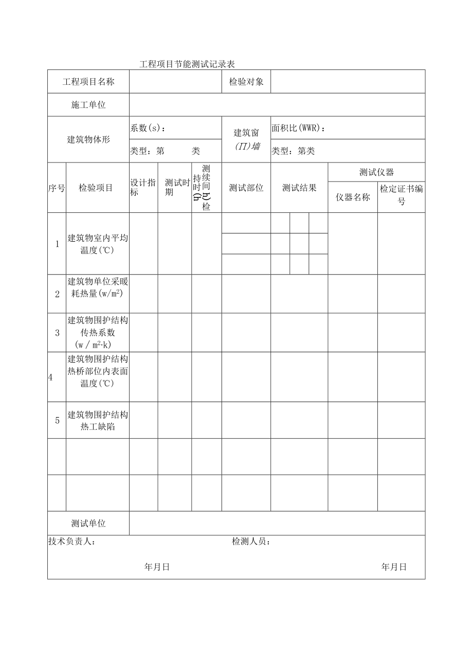 工程项目节能测试记录表.docx_第1页