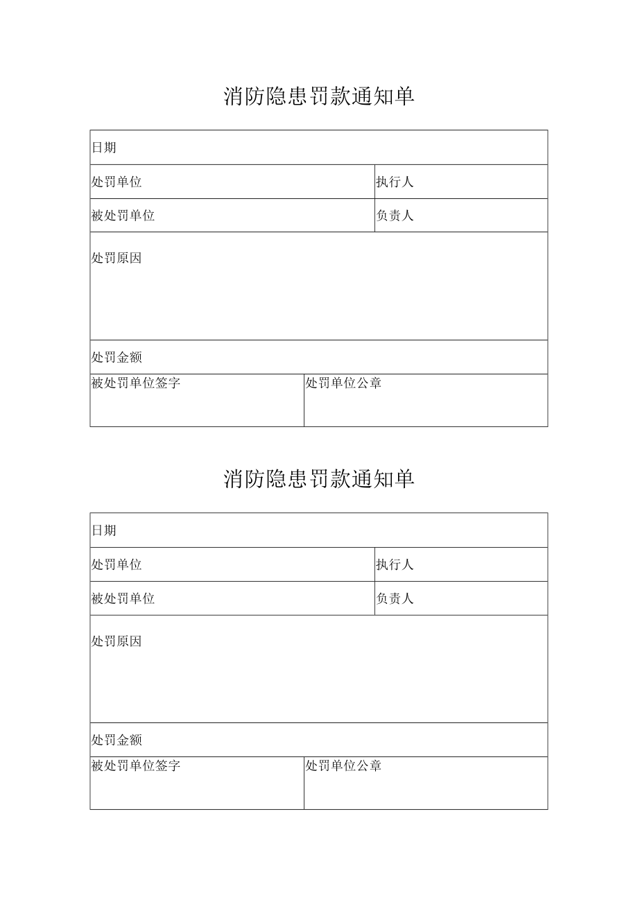 消防隐患罚款通知单.docx_第1页
