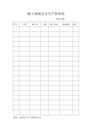 施工现场安全生产管理表.docx