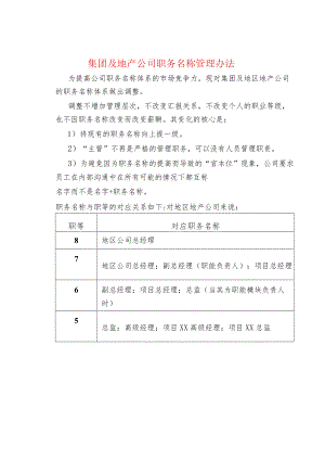 集团及地产公司职务名称管理办法.docx