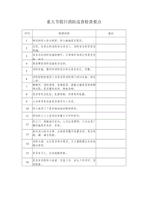 重大节假日消防巡查检查要点.docx