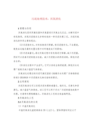 水处理--污泥处理技术：厌氧消化.docx