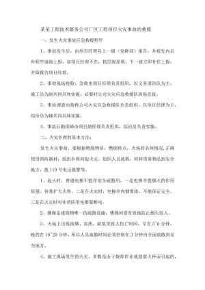 某某工程技术服务公司厂区工程项目火灾事故的救援.docx