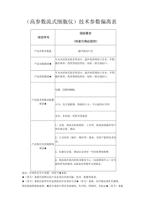 高参数流式细胞仪技术参数偏离表.docx