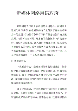 新媒体网络用语政府.docx