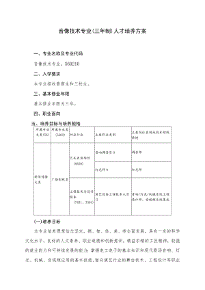 音像技术专业三年制人才培养方案.docx