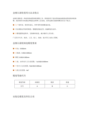 金刚石滚轮使用方法及特点.docx