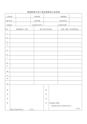 钢索配线分项工程质量验收记录表格.docx