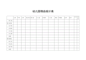 幼儿园物品统计表.docx