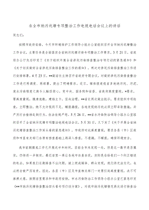 在全市纳污坑塘专项整治工作电视电话会议上的讲话.docx