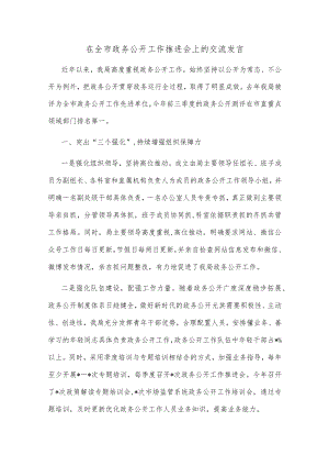 在全市政务公开工作推进会上的交流发言.docx