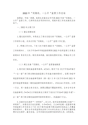 2022年“双随机、一公开”监管工作总结.docx