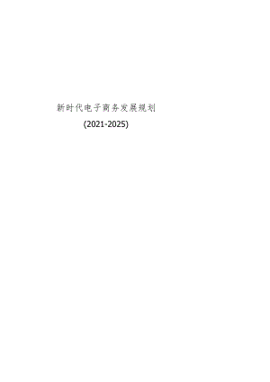 新时代电子商务发展规划.docx