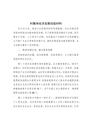 村集体经济发展经验材料.docx