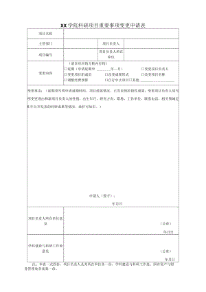 学院科研项目重要事项变更申请表.docx