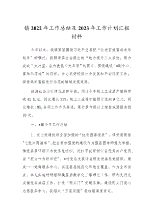 镇2022年工作总结及2023年工作计划汇报材料.docx