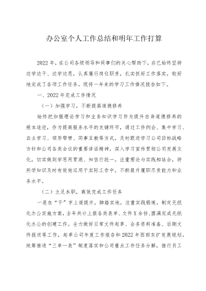 办公室个人工作总结和明年工作打算.docx