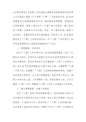 X自然资源局X分局第三次全国国土调查先进集体事迹材料.docx