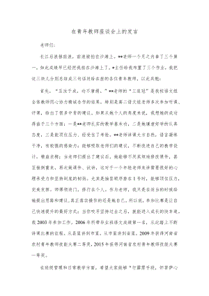 在青年教师座谈会上的发言.docx