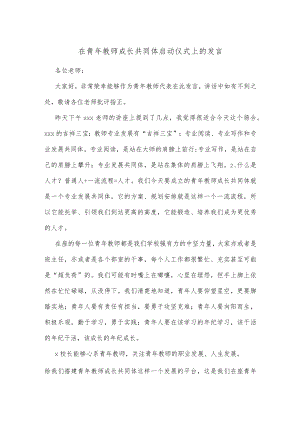 在青年教师成长共同体启动仪式上的发言.docx
