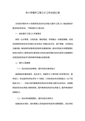 市小学提升工程2.0工作总结汇报.docx